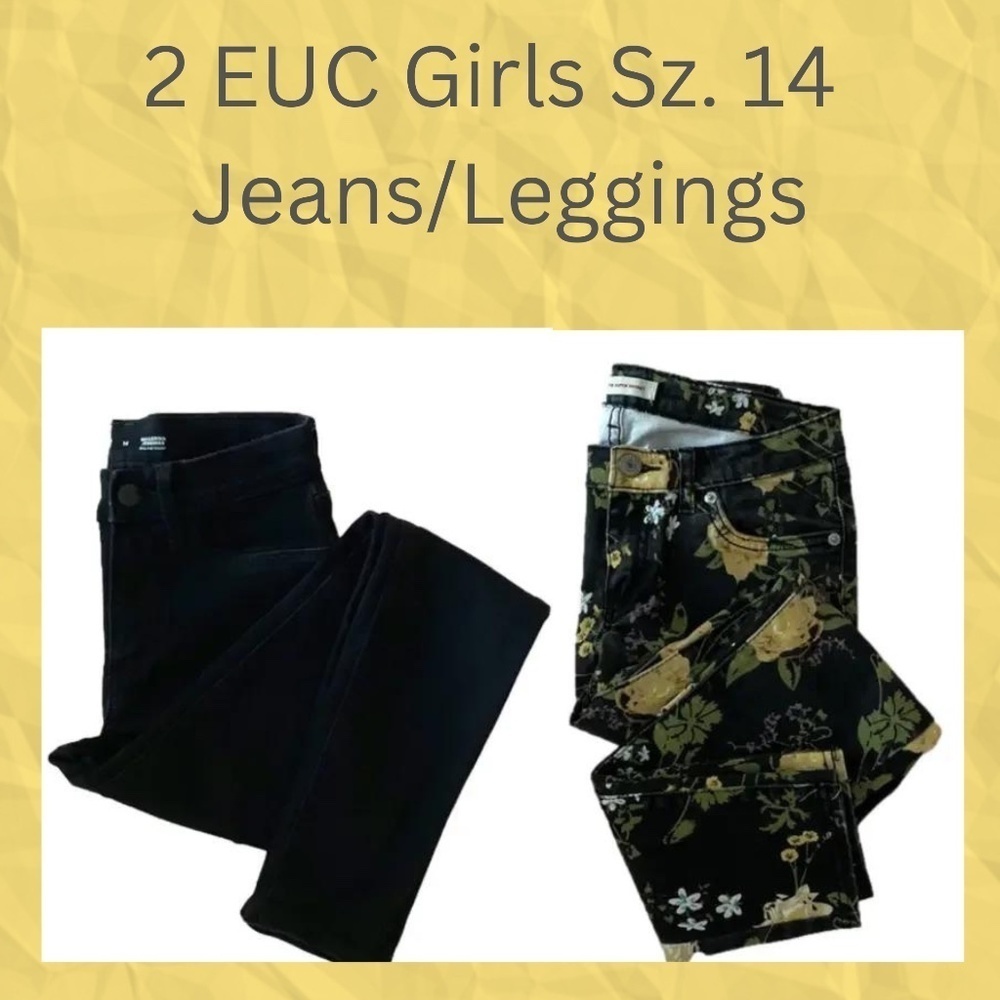 Girls Stretch Jeans/Jeggings 2 pair EUC